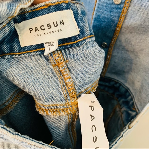 PacSun Denim Button Down Jean Overall Mini Dress L - Picture 8 of 8